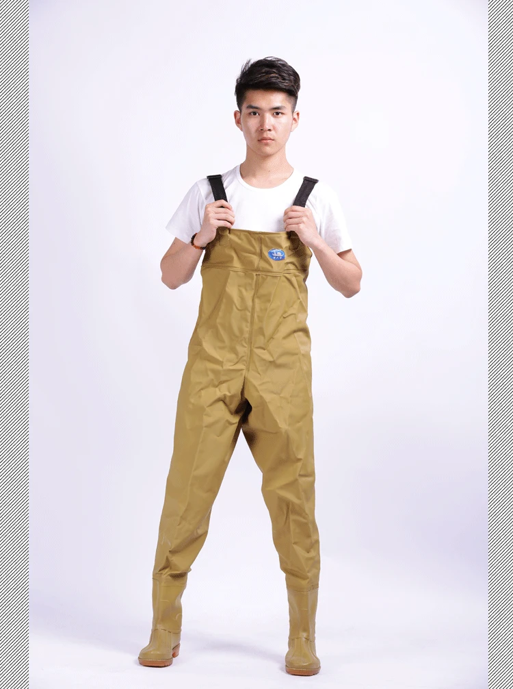 

Men Women Thickening Chest Waders Waterproof Wading Pants Fishing Clothes khaki Car Washing Suits Hunting Swimming Material