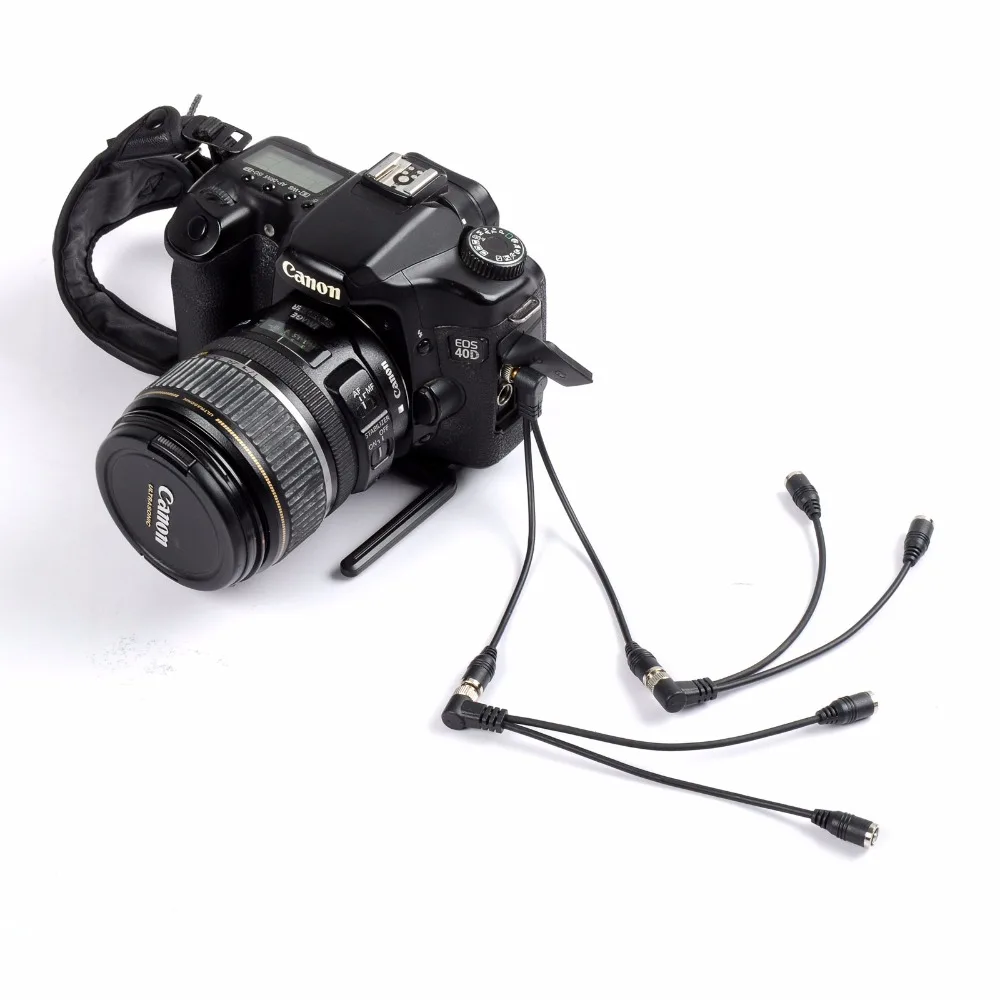 DSLRKIT Flash PC Sync Splitter Dây Cáp 1 PC Nam để 2 PC Nữ Ổ Cắm với vít khóa