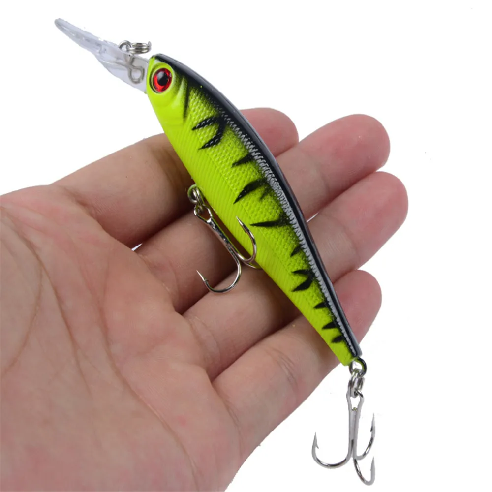 FISHINAPOT Floating Minnow Fishing Lure 10cm/9.2g Artificial Hard Crankbait Plastic 3D Eyes Wobbler Pike Lure Fishing Tackle