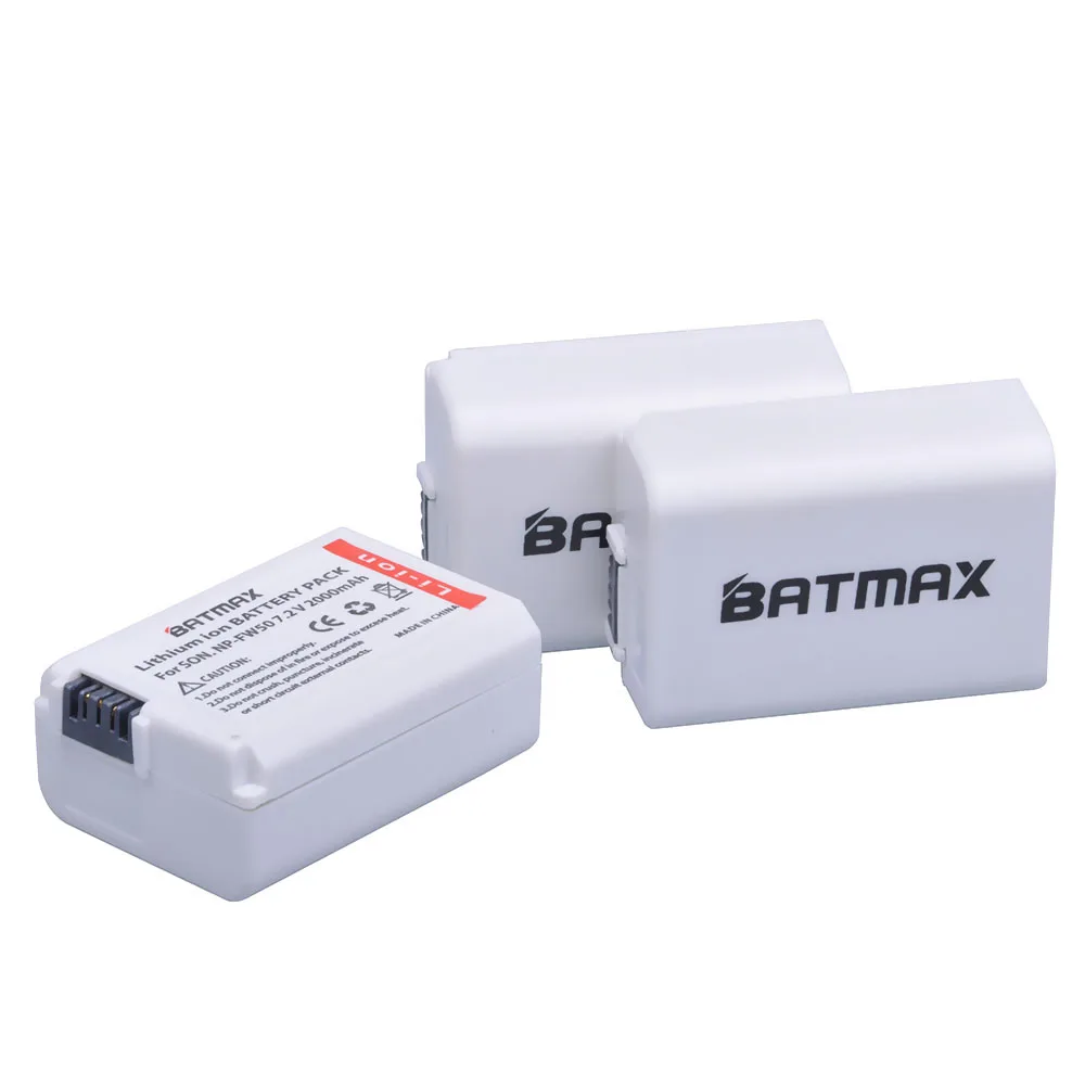 Batmax 3Pcs 7.2V 2000mAh NP-FW50 NP FW50 Camera Battery for Sony Alpha 7 a7 7R a7R 7S a7S a3000 a5000 a6000 NEX-5N 5C