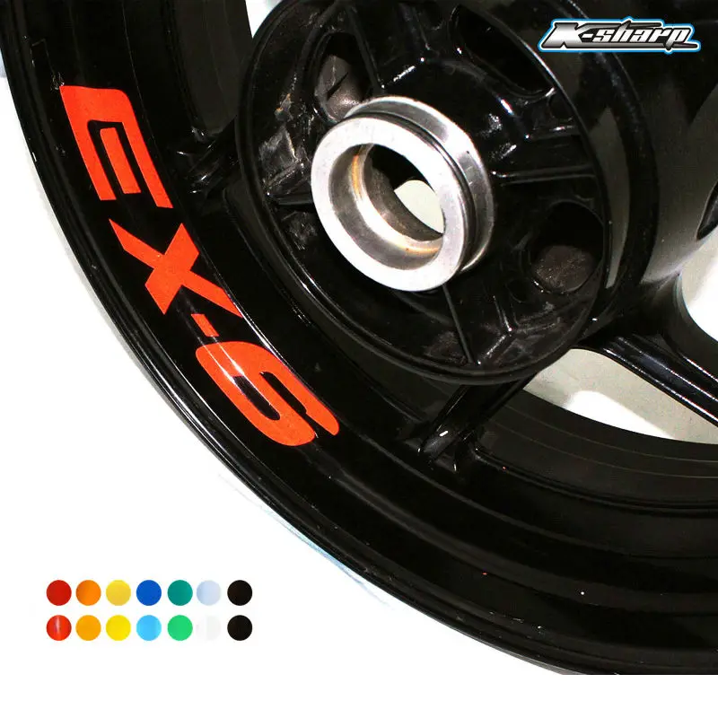 

8 X custom inner rim decals wheel reflective Stickers stripes Fit KAWASAKI EX-6