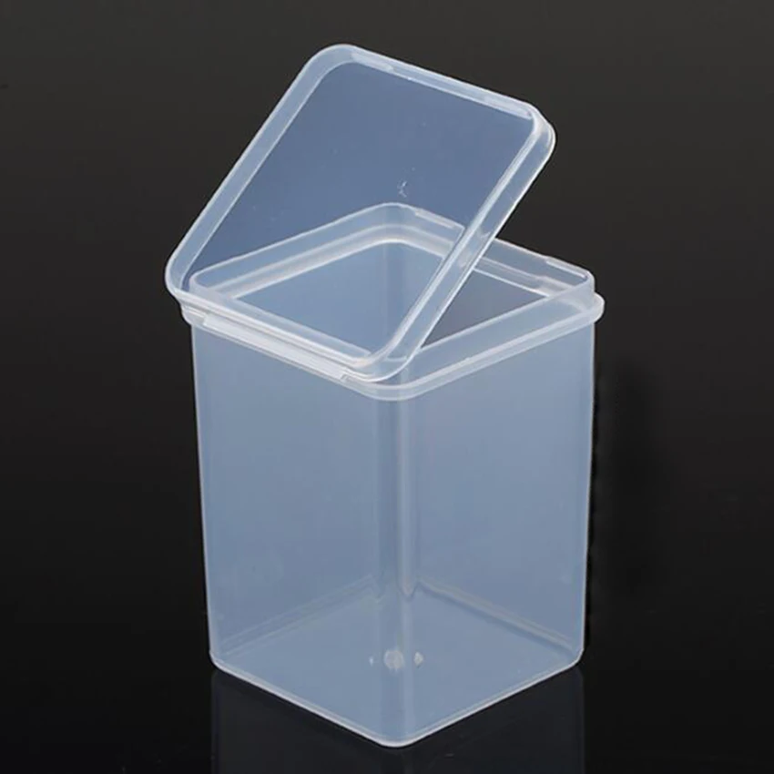 5.2*5.2*8.1mm Transparent PP Material Rectangular Plastic Box Parts Storage Toolbox Plastic Container