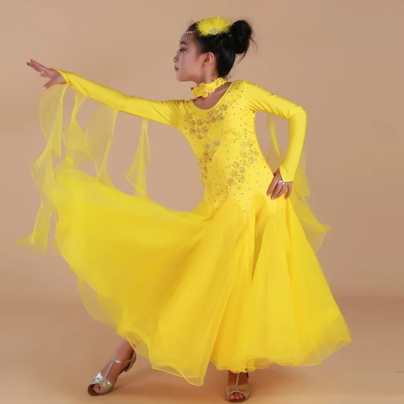 Fairy V-Neck Pink Girls Ballroom Dance Dresses For Kids Waltz Dresses Standard Dance Dress Kids Dance Wear Ball Dress Princess