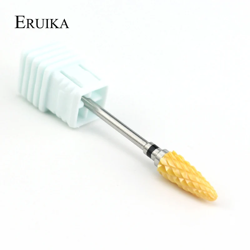 ERUIKA 1PC Amarelo Cortador de Trituração para a Máquina De Manicure Pedicure Elétrico Prego Broca Cerâmica Aparelhos Arquivos Unhas Acessórios