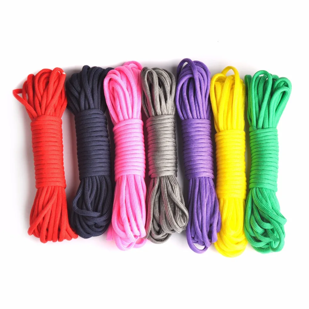 25/50/100ft Paracord 550 Parachute Cord Lanyard Rope Mil Spec Type III 7 Stand Survival Rope Outdoor Climbing Camping