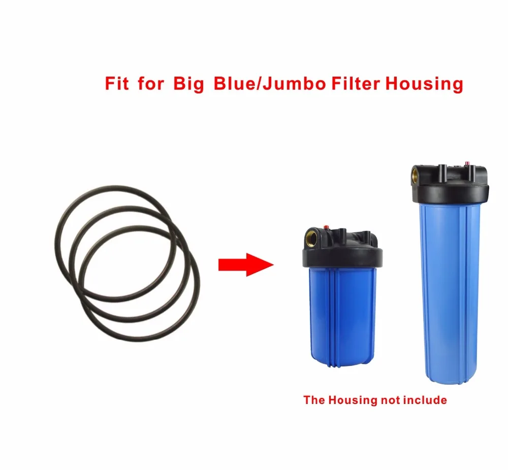 Peça de reposição de anel em forma de o para tamanhos 10, 20 ou 4.5 polegadas, caixa de filtro grande e azul, cor preta