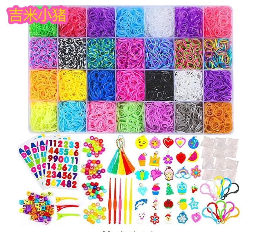 

10000pcs 21color Loom Bands for Children Girl Gift Elastic Rubber Bands for Weaving Lacing Bracelet Toy Orbits For Kids 2019 New