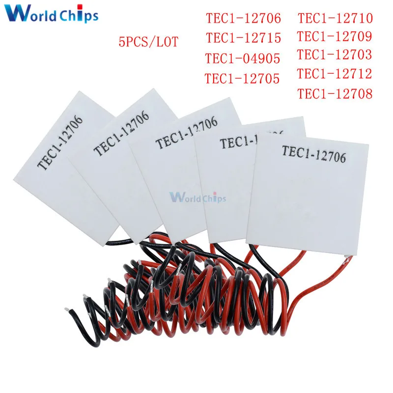 5pcs TEC1 12705 12706 12715 04905 12710 12709 12703 12712 Thermoelectric Cooler Peltier TEC1-12706 12V Peltier Elemente Module