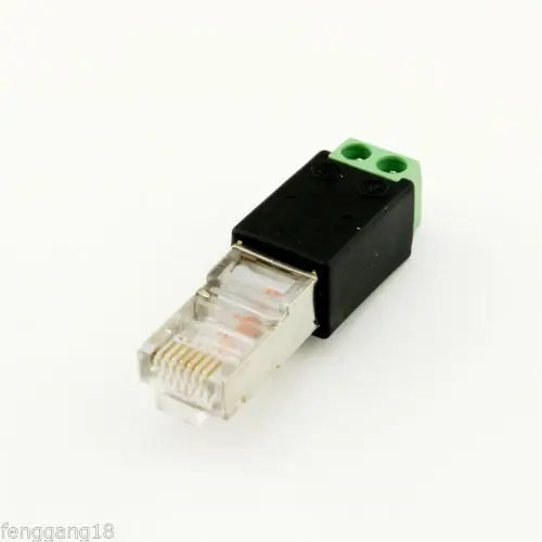 10pcs RJ45 Male to 485 2 Pin (4 5P) Screw Terminal Adapter Connector Splitter CCTV DVR