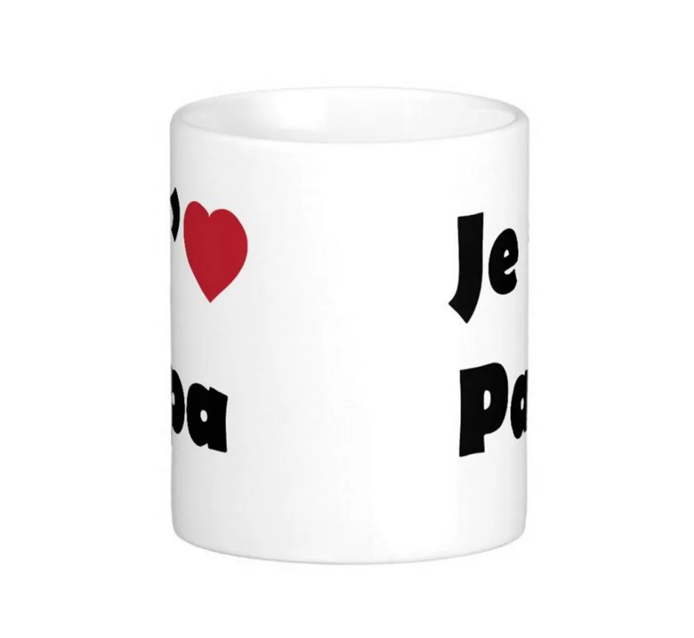 Je t'aime papa High Quality White Coffee Mugs Tea Mug Customize Gift By LVSURE Ceramic Mug Travel Coffee Mugs