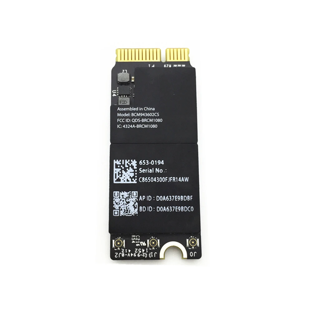 2015 New Broadcom 802.11ac Fit forBluetooth 4.0 Card Airport for Apple Macbook Pro Retina A1425 A1502 A1398 653-0194 BCM943602CS