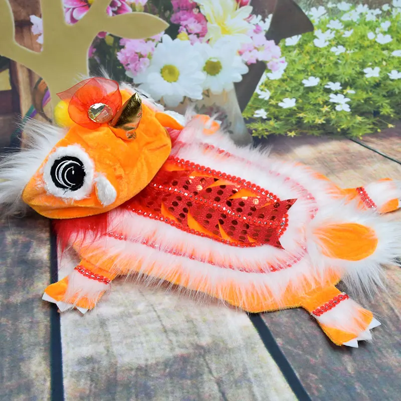 New Year\'s pet Chinese costume dragon dance lion dog clothes lion dance red funny festive lucky cat clothes makeover