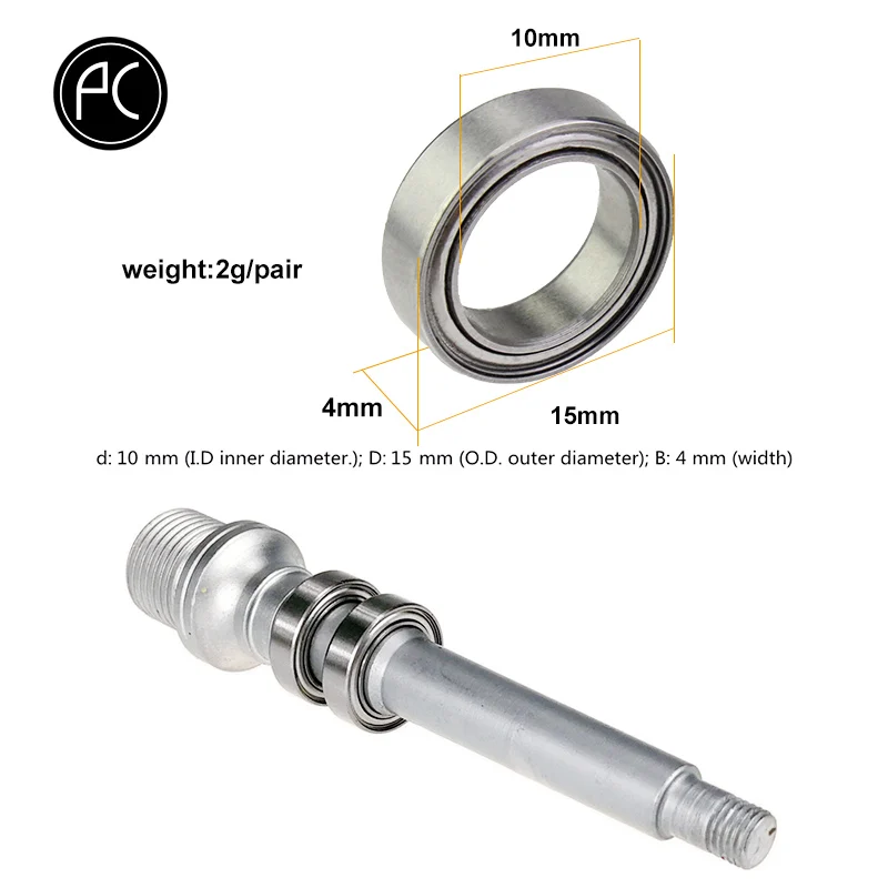 Pcycle 2 szt. Łożyska pedałów rowerowych uszczelnione łożysko pedały rowerowe ze stali nierdzewnej pyłoszczelne łożyska smarowe części naprawcze