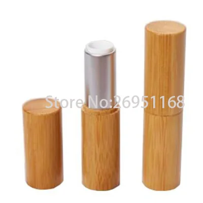 20pcs 12.1mm Natural Bamboo Lipstick Tube DIY Empty Lip Balm Cosmetic Packaging Container 4.5g Lip Gloss Pipe Shell Top Quality