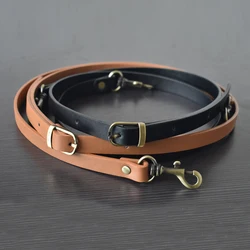 Adjustable Leather Hand Bag Strap Shoulder Bag Belts Replacement Bronze Gold Silver Buckle Bag Parts Accessories 135CM for Women