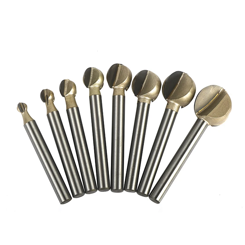6-20mm Ball Nose Round Carving Bit Tungsten CNC Carbide Milling Cutter Shank 6mm Wood Round Ball Bit Woodworking Tools