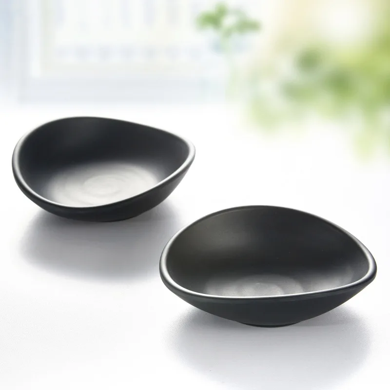 Black Frost Melamine Dinnerware Soy Sauce Dish Hot Pot Restaurant Melamine Seasoning Dish A5 Melamine Tableware Wholesale