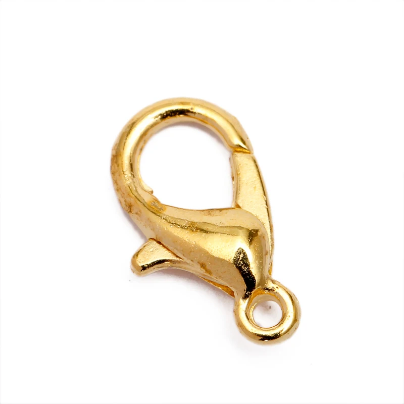 100pcs 10/12/14/16mm Jewelry Findings Alloy antique bronze/gold/Rhodium lobster clasp Hooks for Jewelry necklace&bracelet chain