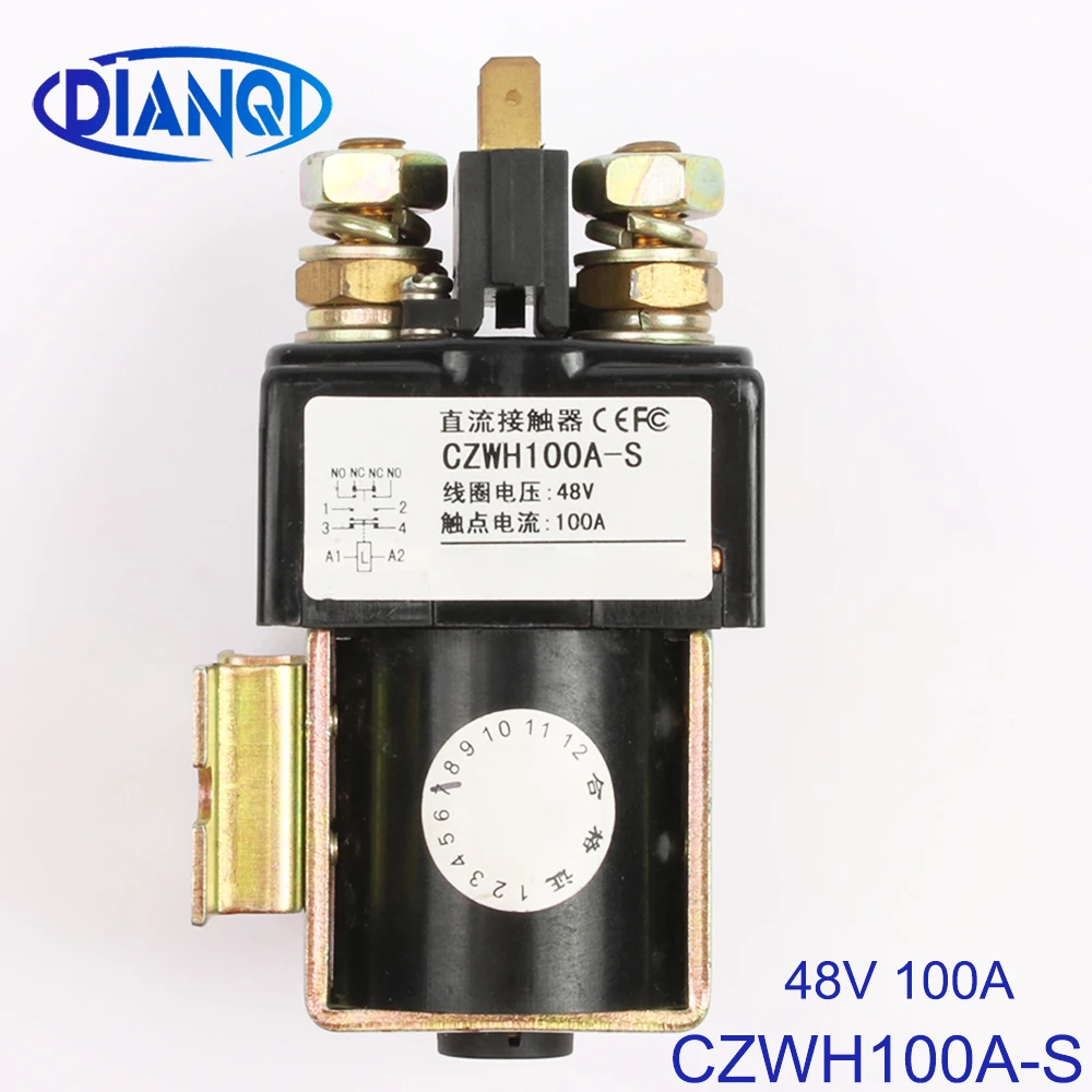 CZWH100A-S NO+NC 48V 100A DC Contactor for motor forklift electromobile grab wehicle car winch SW81-S