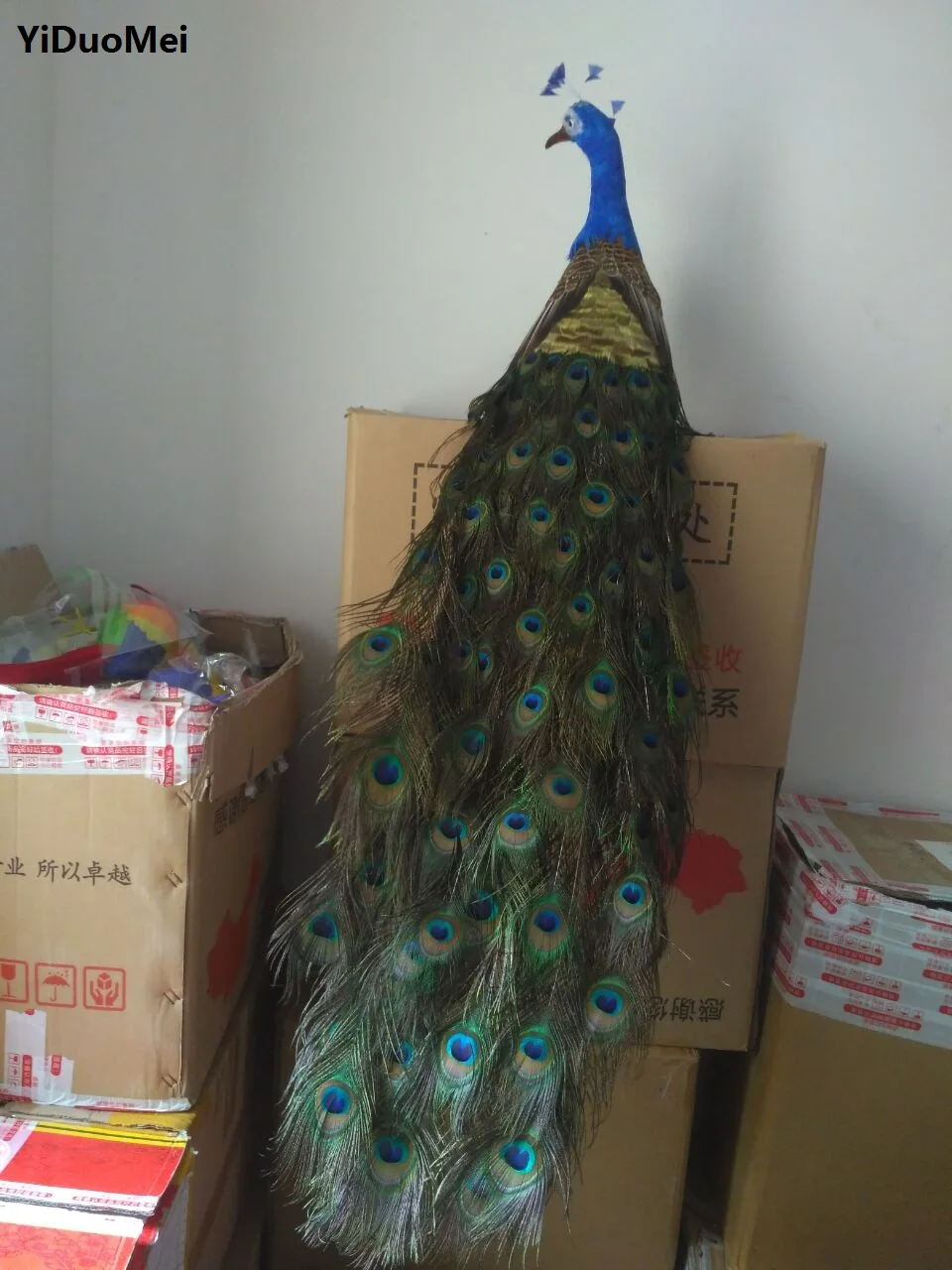 long tail beautiful feathers artificial peacock bird model large 130cm peacock handicraft,prop,home garden decoration gift p1717