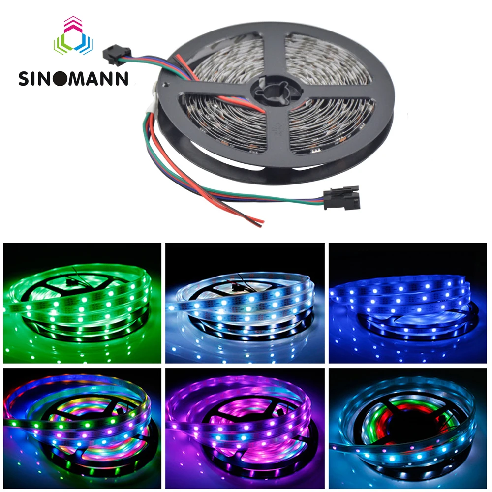 

1m/4m/5m WS2813(Dual-signal wires)30/60 leds/m 2813 individually led pixel strip WS2812B Updated Black/White PCB IP30/65/67 DC5V