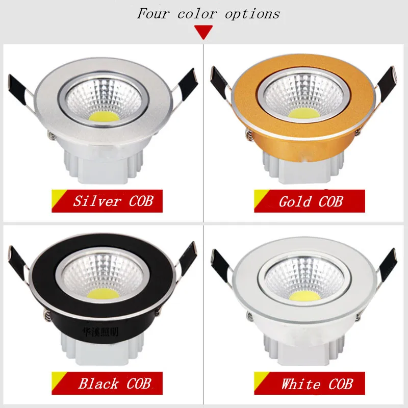 LED typu downlight 9W 12W 15W led oświetlenie COB przyciemniane światło LED lampa LED typu DOWNLIGHT wpuszczone światło punktowe AC110V-220V dla