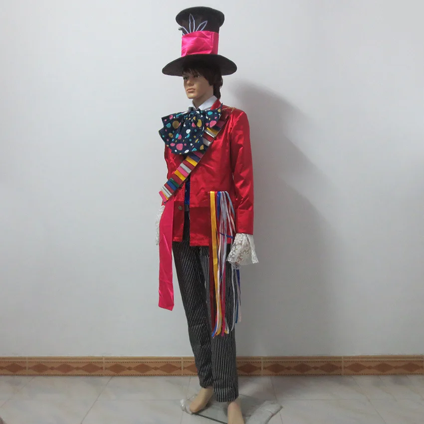 Mad Hatter Cos Christmas Party Halloween Uniform Outfit Cosplay Costume Customize Any Size