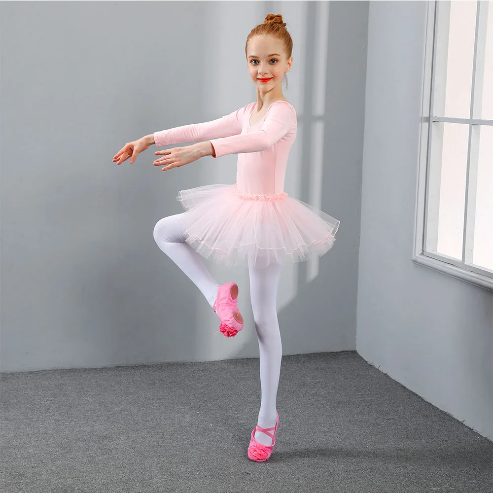 Ballet Tutu Dress Girls Dance Clothing Kids Training Princess Skirt Costumes Gymnastics Leotards