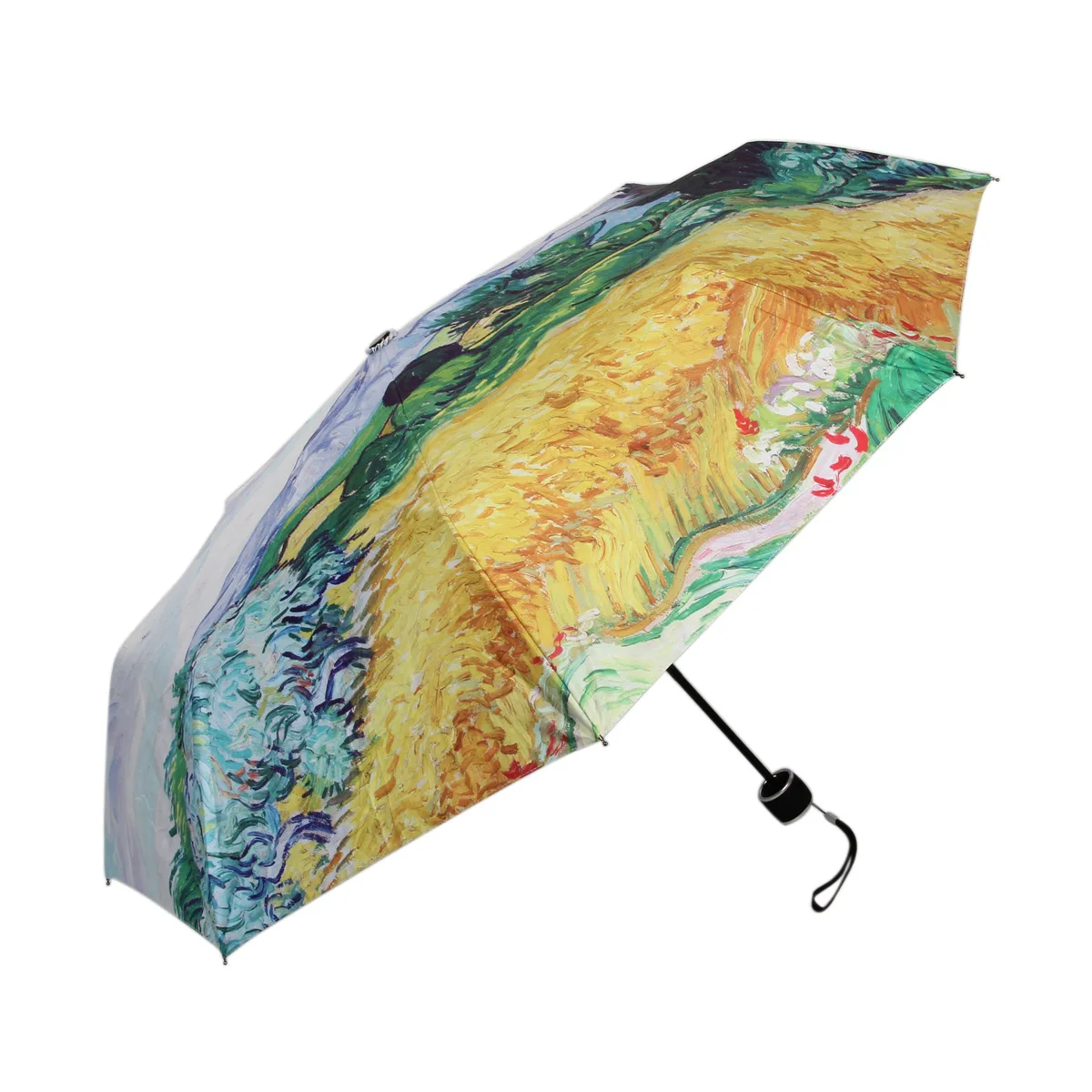 Oil Painting Rain Umbrella Folding Sunshade Van Gogh Drawing Scenery Umbrella Waterproof Art Umbrella Sombrillas Para