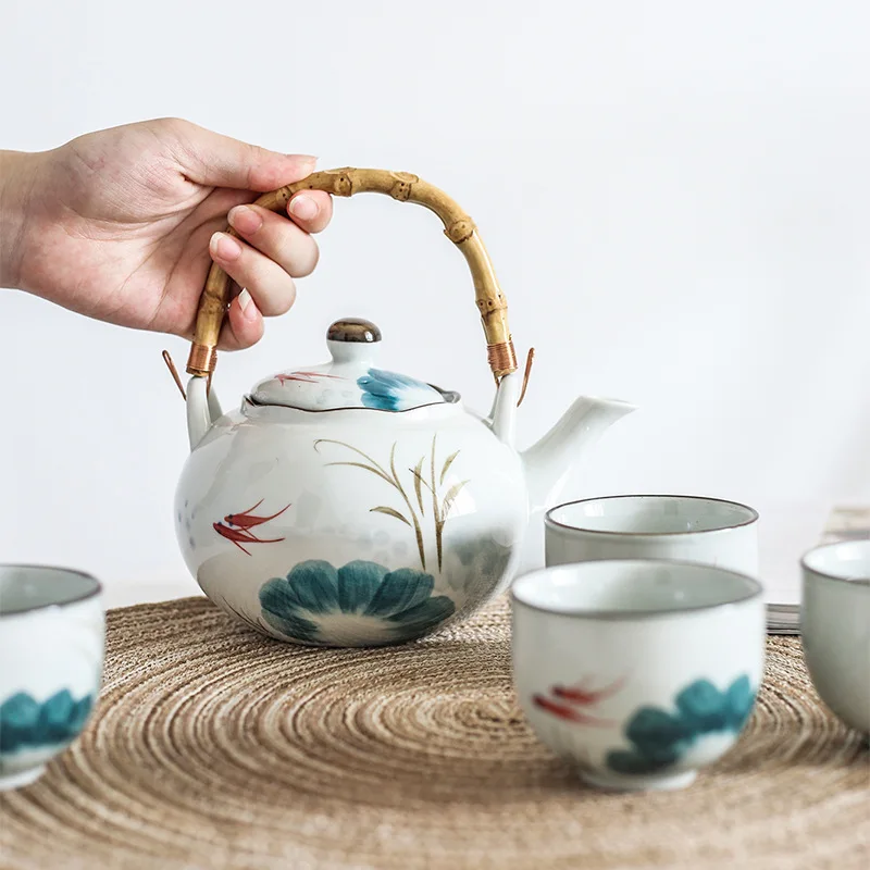 

Ceramic Tea Set Japanese Style Tea Pot Gift Box Set Teapot Tea Cups Gift Tea Pot with Cup Kung Fu TeaSet Creative