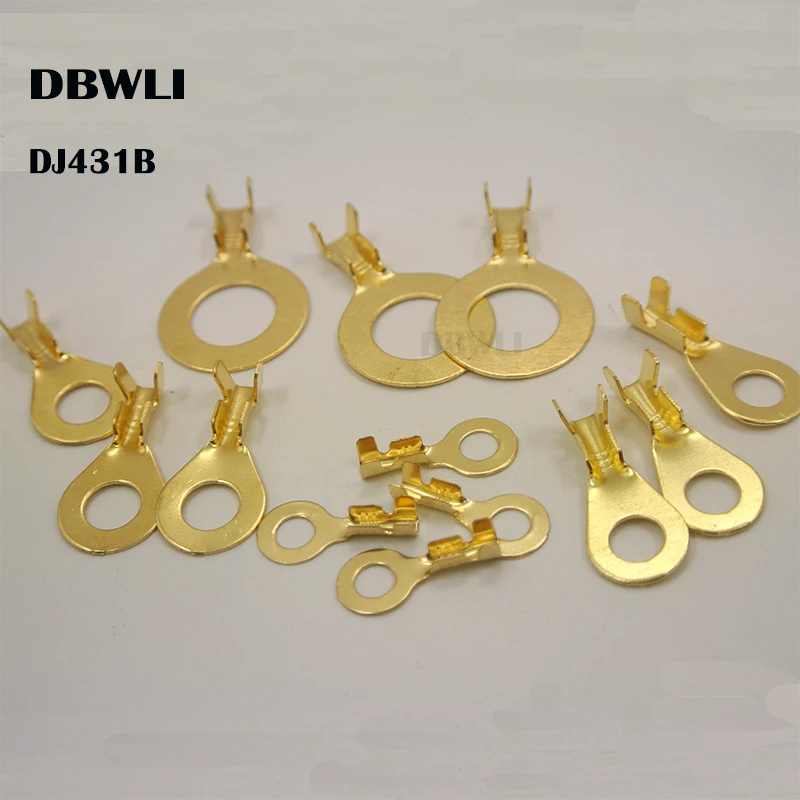 150PCS Ring Lugs Ring Eyes Copper Crimp Cable Connector Non-insulated M3/M4/M5/M6/M8/M10 Assortment Kit with Plastic Box