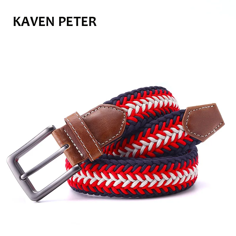 Mens Designer Belts Mens Leather Braided Elastic Stretch Cross Buckle Casual Golf Belt Waistband From Belt Factory Free Shipment