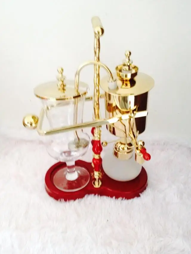 فاخر الشمبانيا الذهب البلجيكي الملكي صانع القهوة/سيفون وعاء قهوة خوائي/براد شاي مع أعلى جودة ، الكمال هدية عيد الميلاد