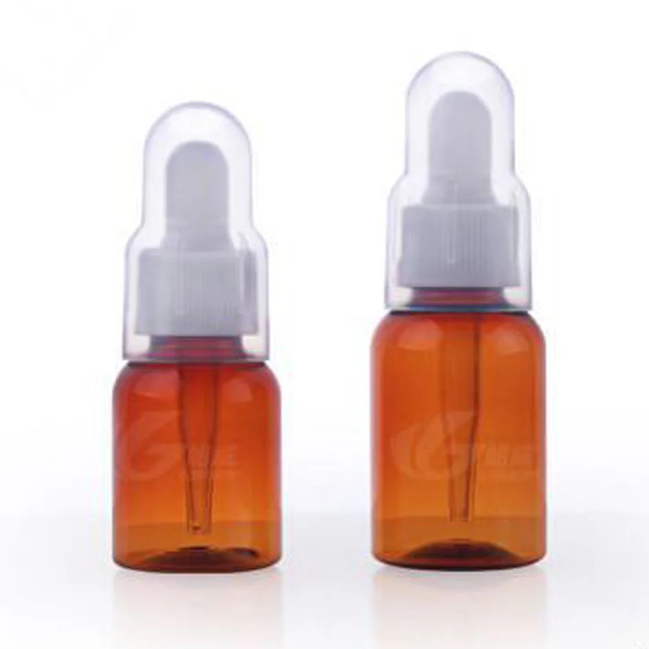 

25ml 35ml 500pcs/lot Amber plastic Dropper Bottle essential oil bottles Brown Dropper Container for oil packing