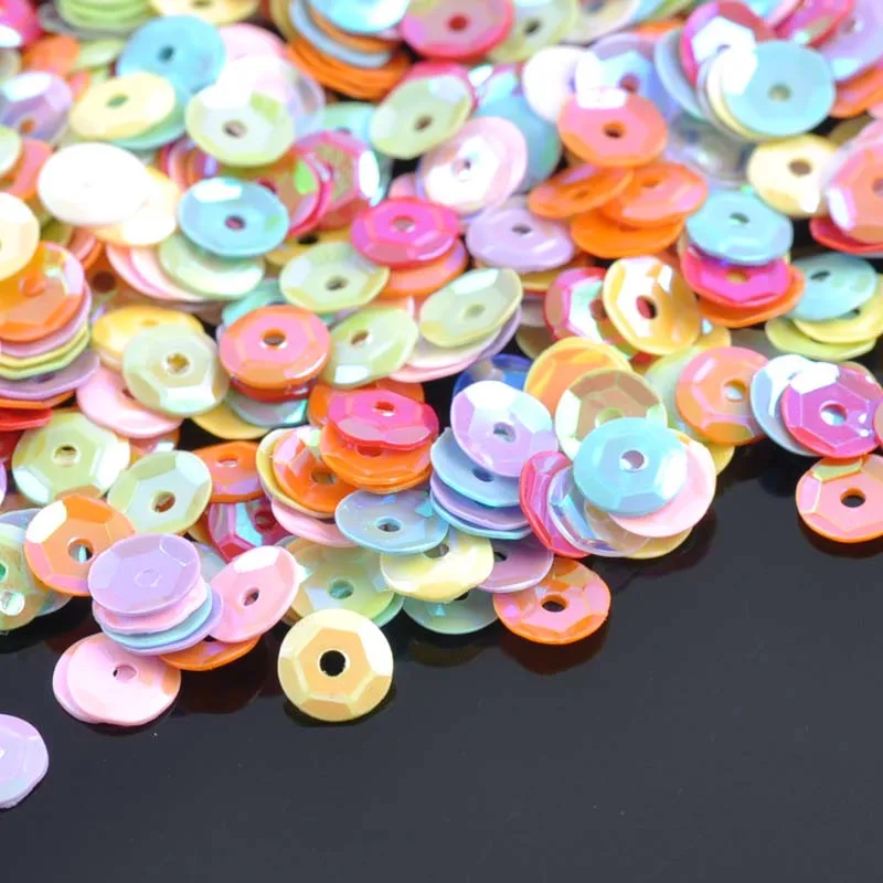 

10g AB colors Round Sequin For Crafts&Paillette Sewing Scrapbooking lentejuelas beads 6.5mm About 66g CP0355