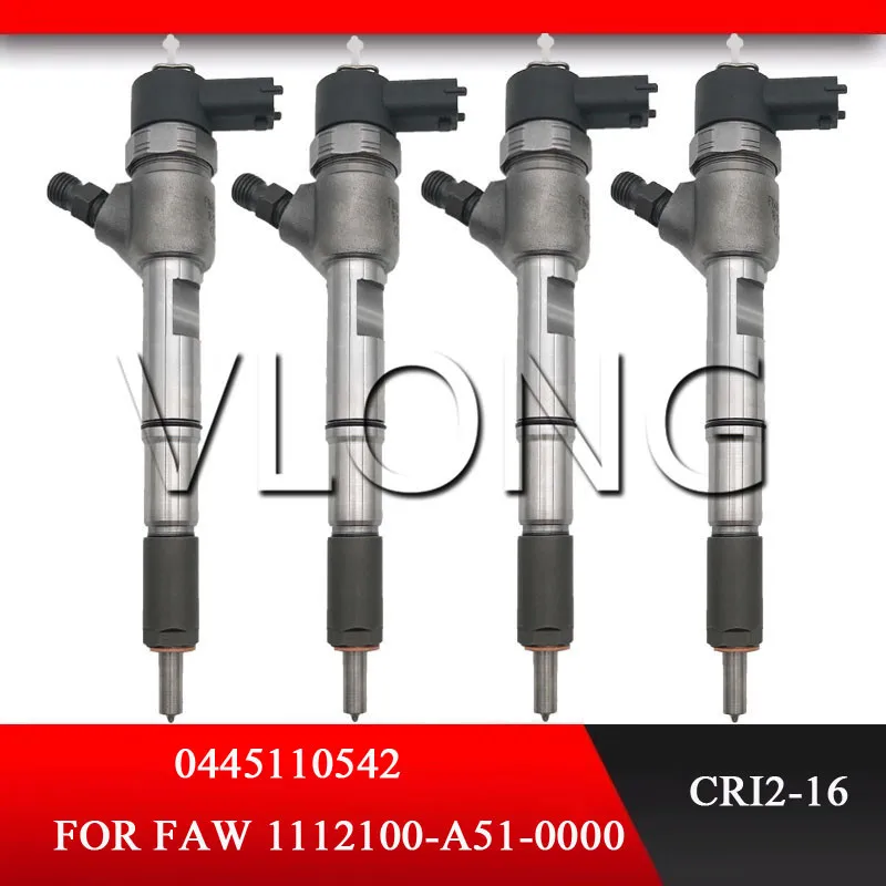 4PCS Genuine New Common Rail Four-cylinder Inyector 0 445 110 542 Fuel Injector Assembly 0445110542 1112100-A51-0000 For FAW 498