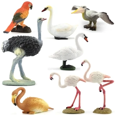 

solid pvc figure SimulationThe simulation model toy Swan ostrich pelican flamingo eagle 8pcs/set