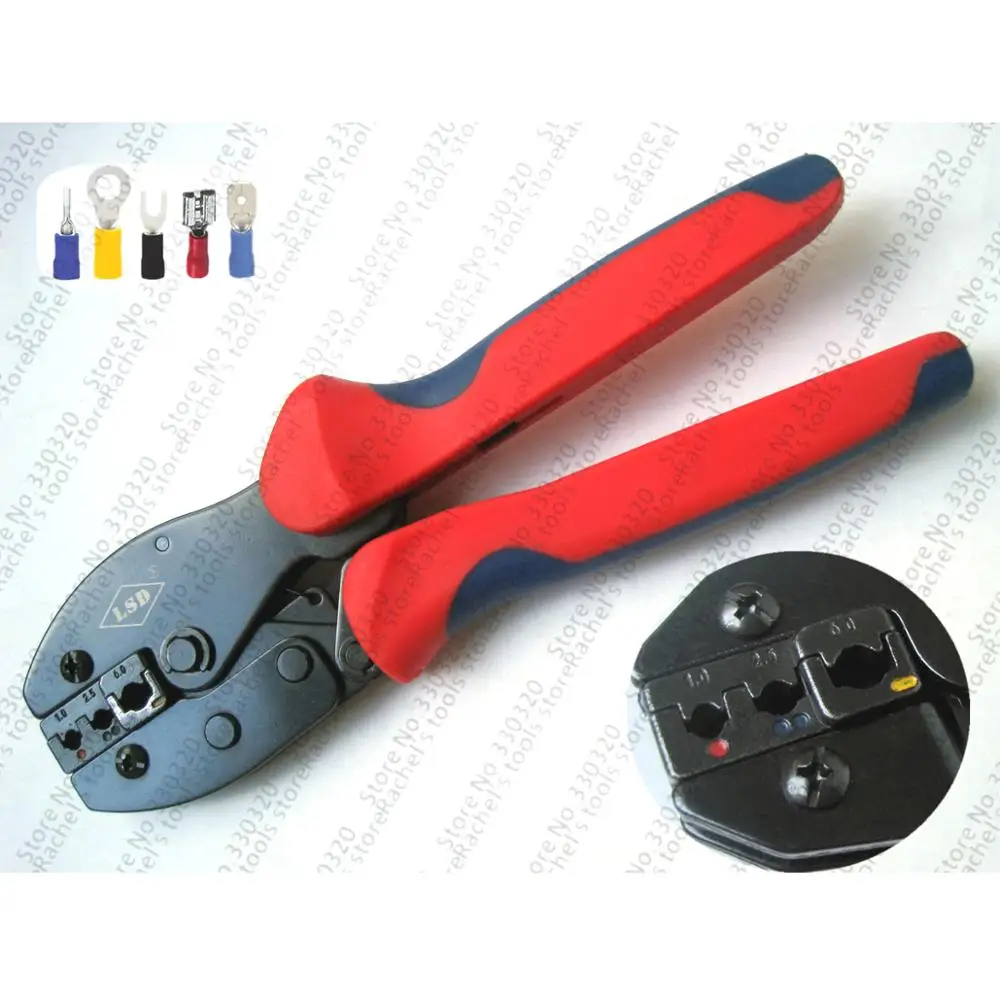 Insulated terminal crimping tool/crimping pliers for pre-insulated surge cable links 1-6mm2 LY-056YJ