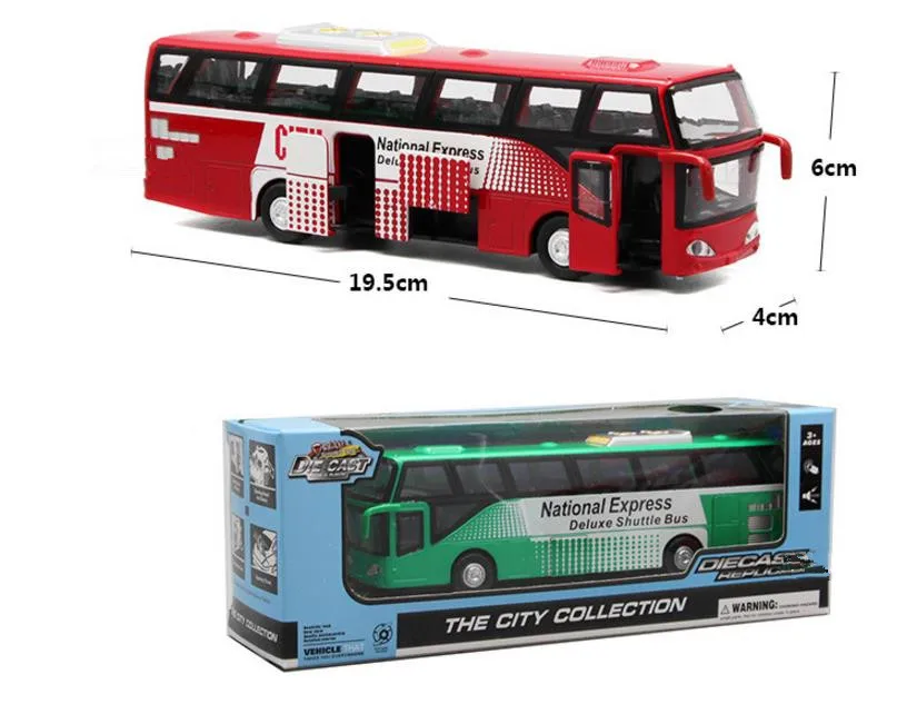 Original gift packaging bus,1:50 scale alloy pull back bus model,sound and light toys car,Wholesale, resale, sales cooperation