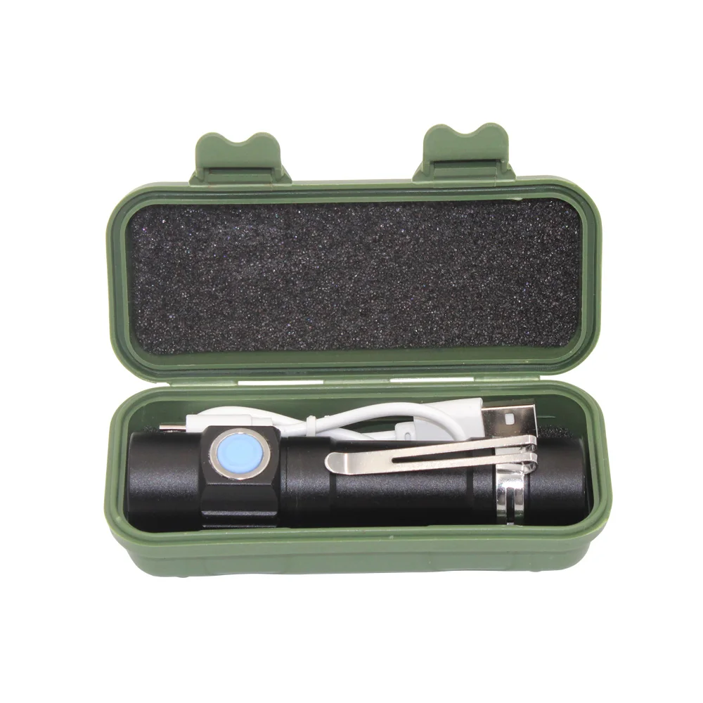 USB Rechargeable LED Flashlight Handy T6 LED Torch Light Hunting Mini Lanterna 3 Modes Torch 18650 Battery Portable Flashlight