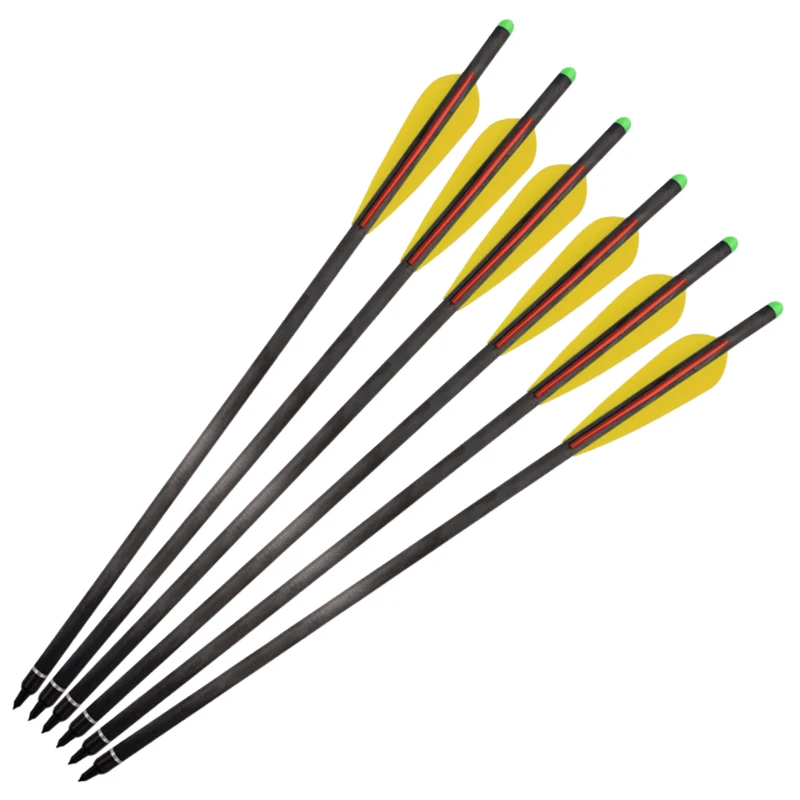 12Pcs, Crossbow Bolt Archery Carbon Arrow, Screw Point Arrow Suitable for Archery Hunting Outdoor Sporting