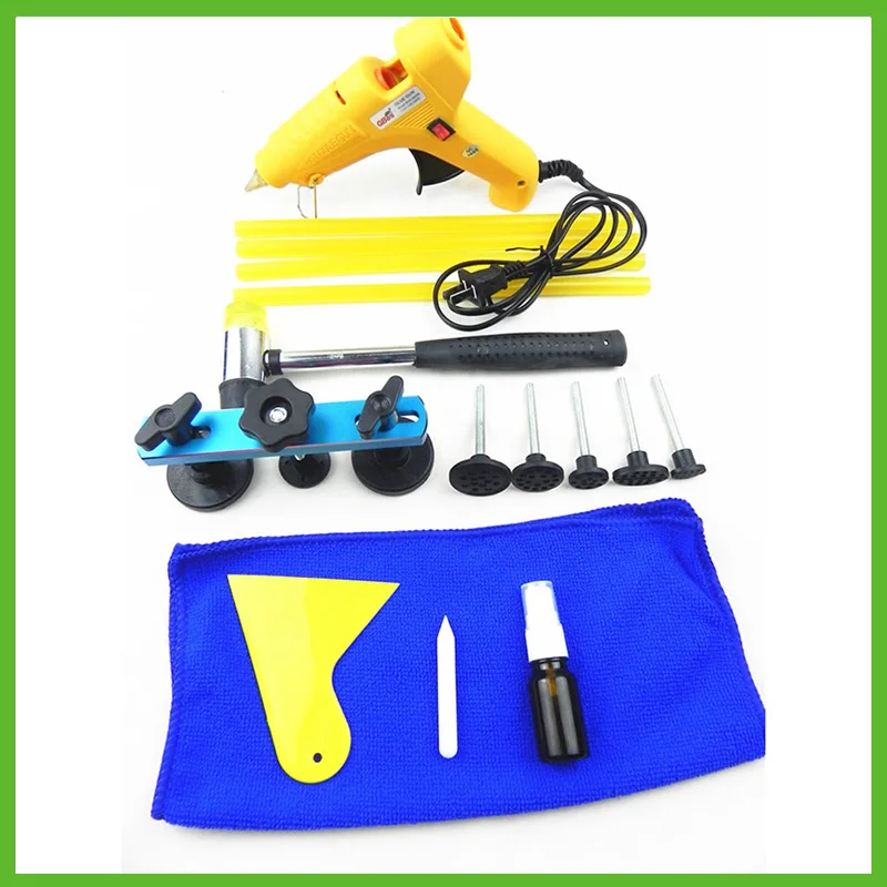 

SAT0372 Car Repair Kit Tools Pulling Bridge Dent Remover Hand Tool Set For Paint Dent Repair Tool Kit Ferramentas Hot Glue Gun