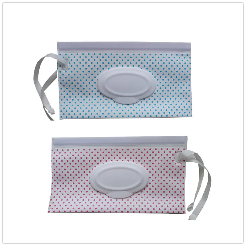 Clutch and Clean Wipes Carrying Case Eco-friendly Wet Wipes Bag Cosmetic Pouch Easy-carry Snap-strap Wipes Container 2 pieces