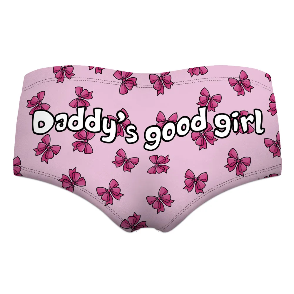 daddy  good girl Sexy Panties 2016 hot sale 3D Printed womens underwear lingerie femme braguitas mujer