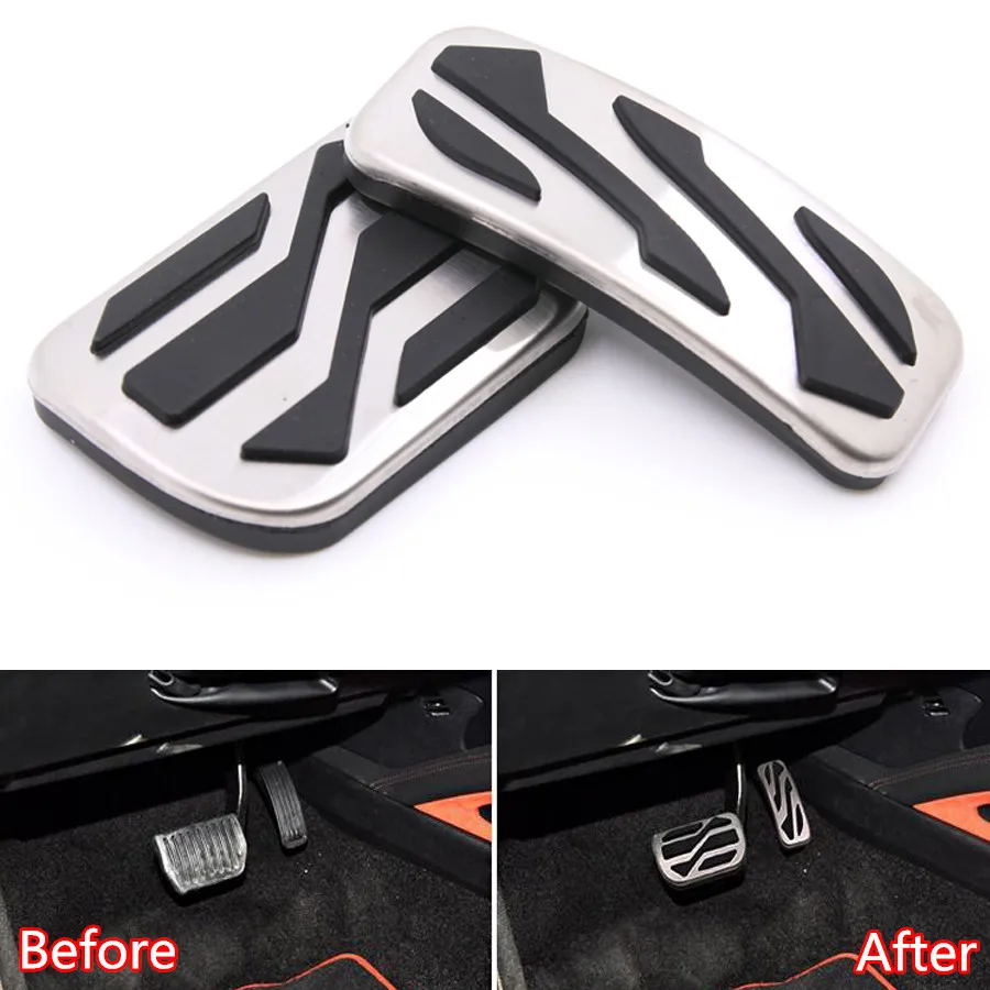 YAQUICKA 2Pcs/set Car Anti-slip Skid Gas Brake Foot Accelarator Pedal Cover PAD Trim Styling Fit for Lincoln MKC 2015-2016