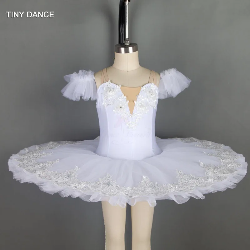 

Swan White Professional Pleate Tutu Adult Pancake Tutu for Girls Solo Dance Performance Dress Ballerina Dance Costumes BLL035