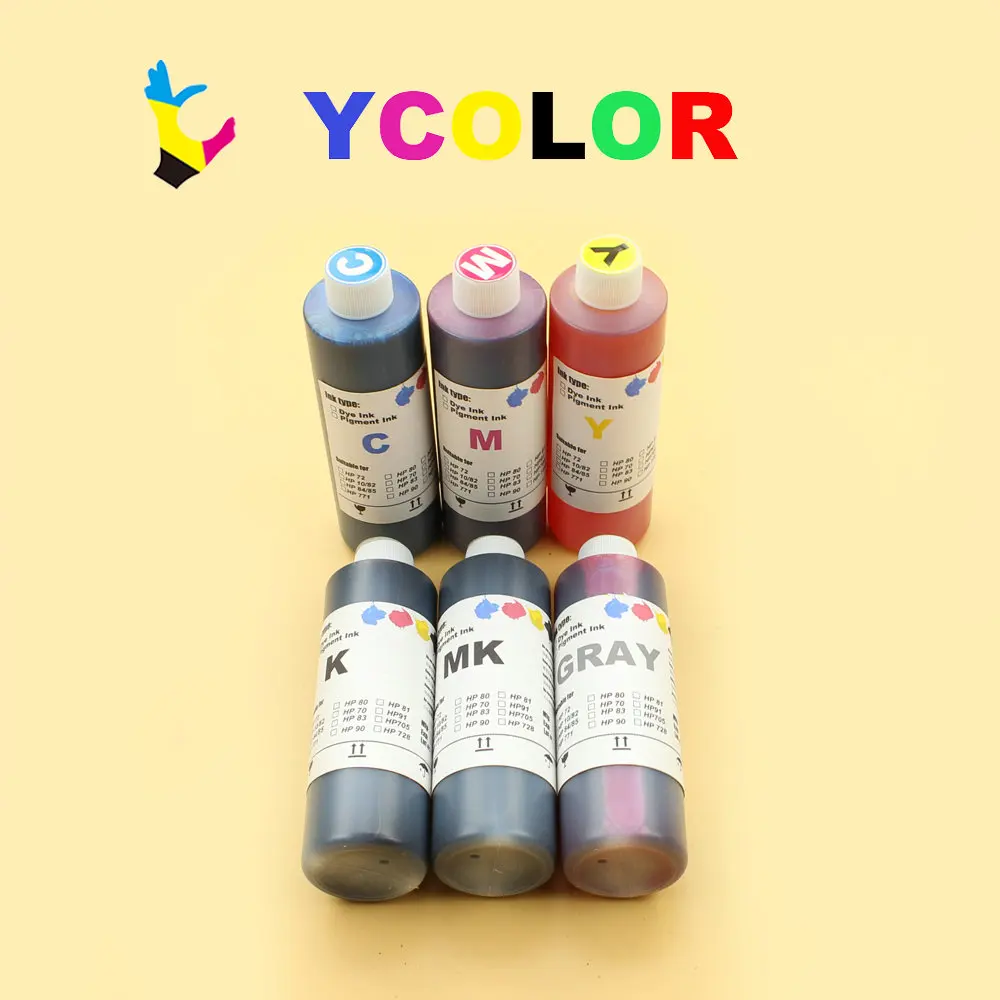 DGYCJLFP 250ml Color Vivid Pigment Ink/Dye ink For HP T610 620 790 110 1120 1200 1300 2300 Printer