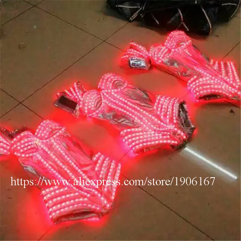 Hot Sale RGB LED Evening Dress Women Costume Clothing Colorful Led Luminous Carnival Sexy Clothes Suit Growing Stage Dance Wear