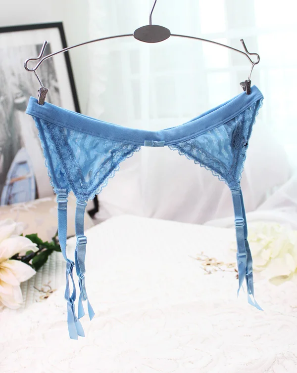 yomrzl sexy time to stockings with garters lady lingerie suspender belt clip blue socks lace leg bridal garters M052