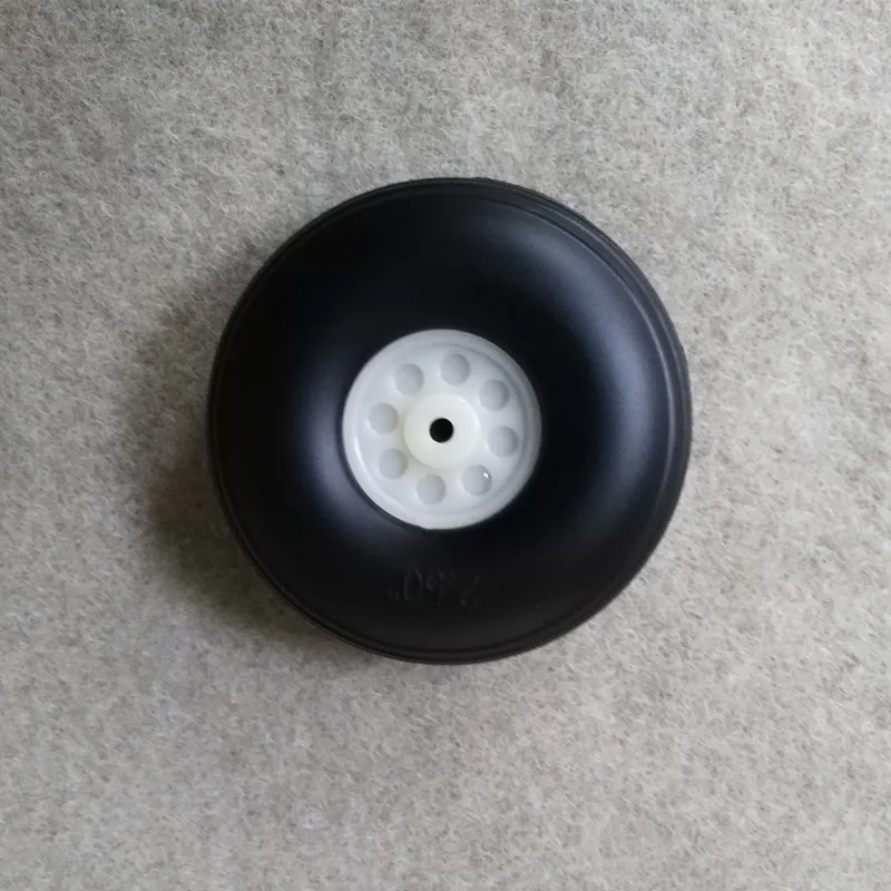1 Pair 25-76mm PU RC Airplane Wheels, Lightweight Rubber Tires for Model Aircraft & DIY Robot - Shock Absorption